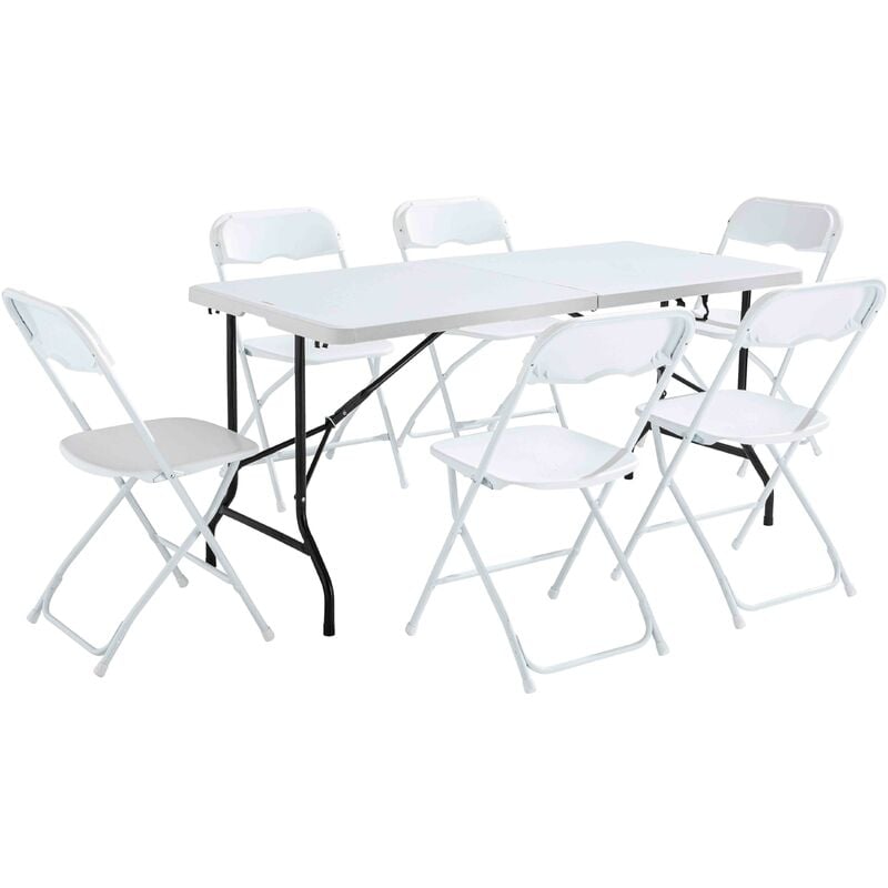 foto del prodotto tavolo e sedie pieghevoli da giardino set 152cm