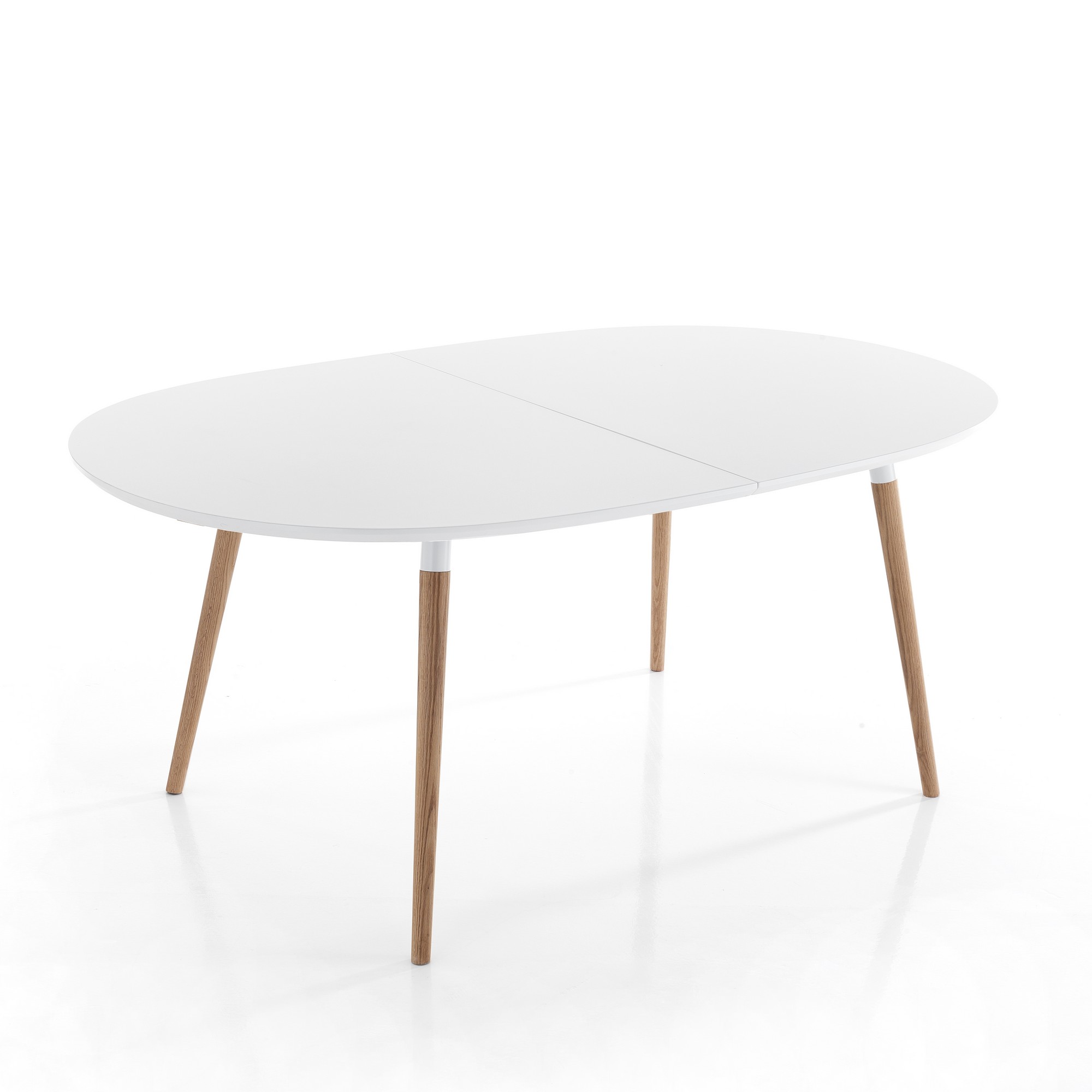 foto del prodotto tavolo effetto legno laccato bianco opaco cm h75 x l105 x p170