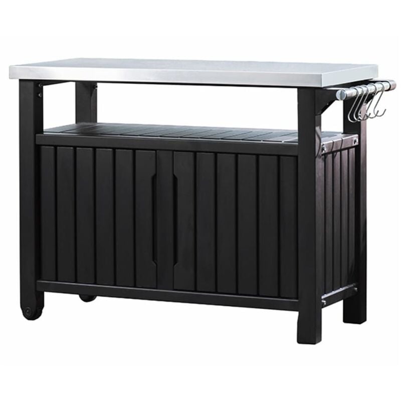 foto del prodotto tavolo esterni multifunzione per barbecue unity xl aspetto legno keter