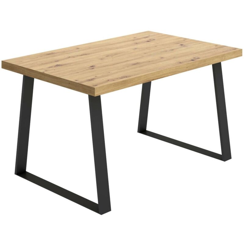 foto del prodotto tavolo fisso amitrax, ripiano da pranzo multiuso, tavolo rettangolare da cucina o sala da pranzo, 140x90h75 cm, rovere nodi dmora