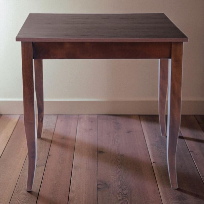 foto del prodotto tavolo fisso in legno con gamba a sciabola ristorante misura 80x80 noce