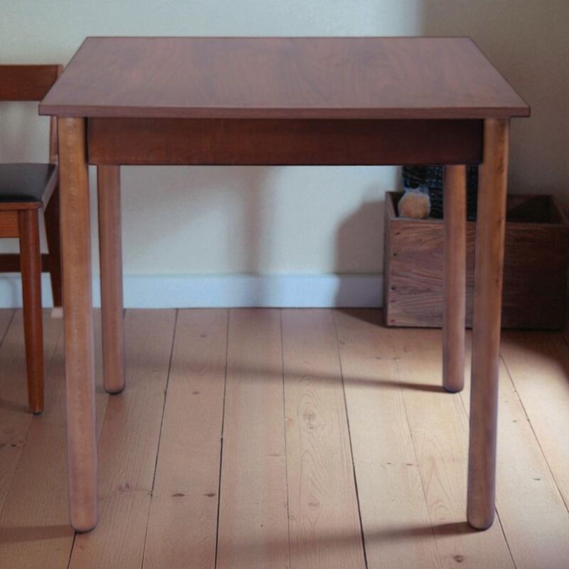 foto del prodotto tavolo fisso in legno con gamba tonda ristorante misura 90x90 noce