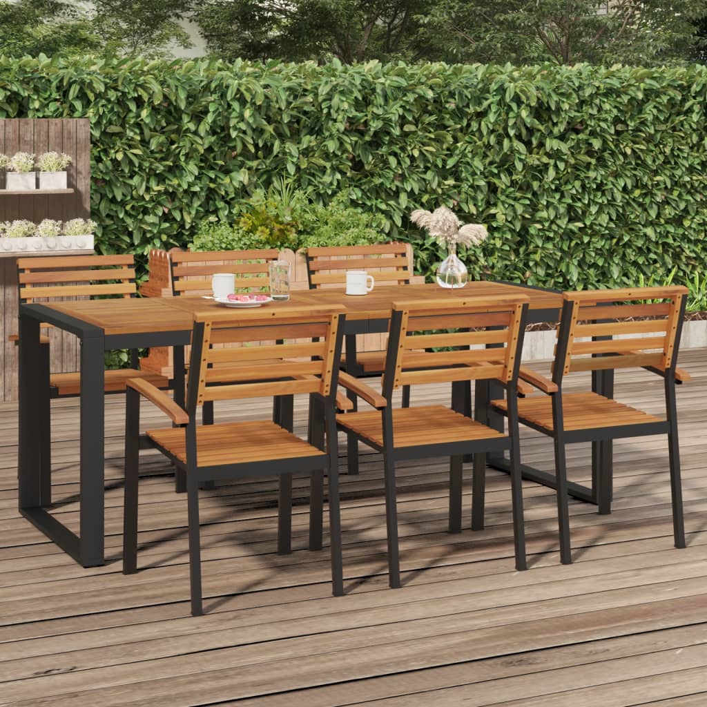 foto del prodotto tavolo giardino con gambe a u 200x90x75cm legno massello acaciacod mxl 104433