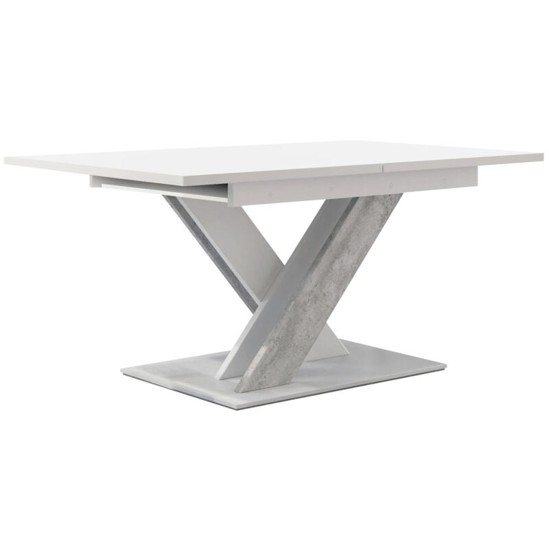 foto del prodotto tavolo goodyear 103, bianco calcestruzzo, 76x80x140cm, con, truciolare laminato