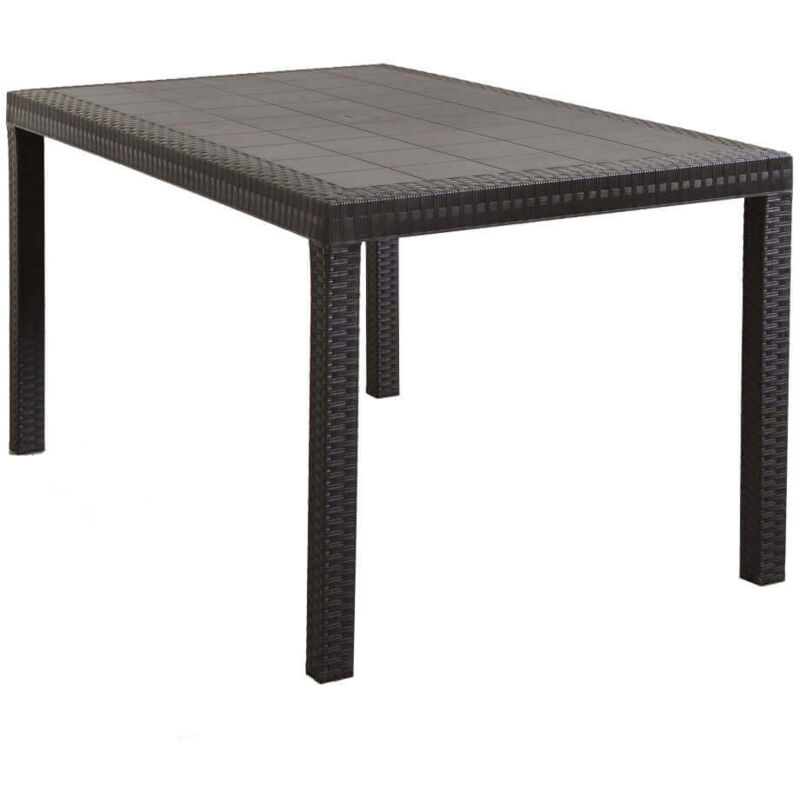 foto del prodotto tavolo houston 150 x 90 x h 74 cm in resina e polyrattan marrone