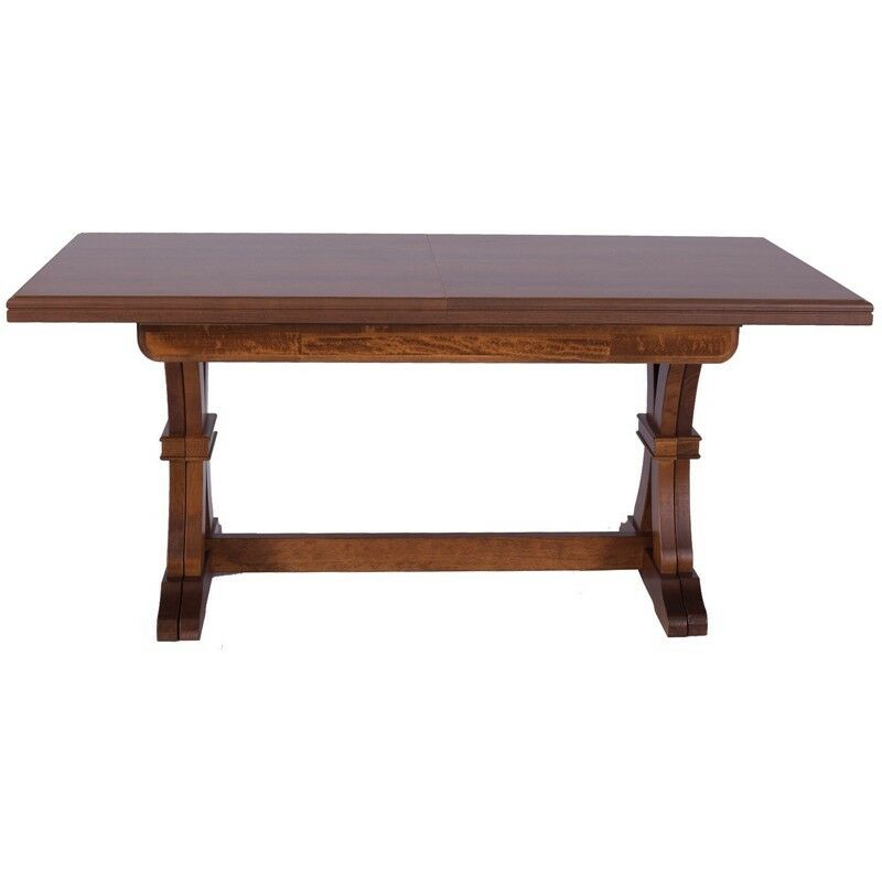 foto del prodotto tavolo in legno massello rettangolare allungabile colore noce 85x180 360xh79 cm effez