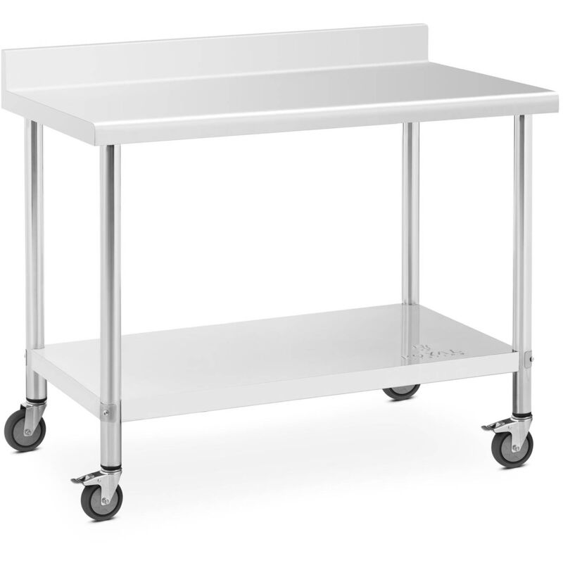 foto del prodotto tavolo inox con ruote professionale 60 x 120 cm 158 kg