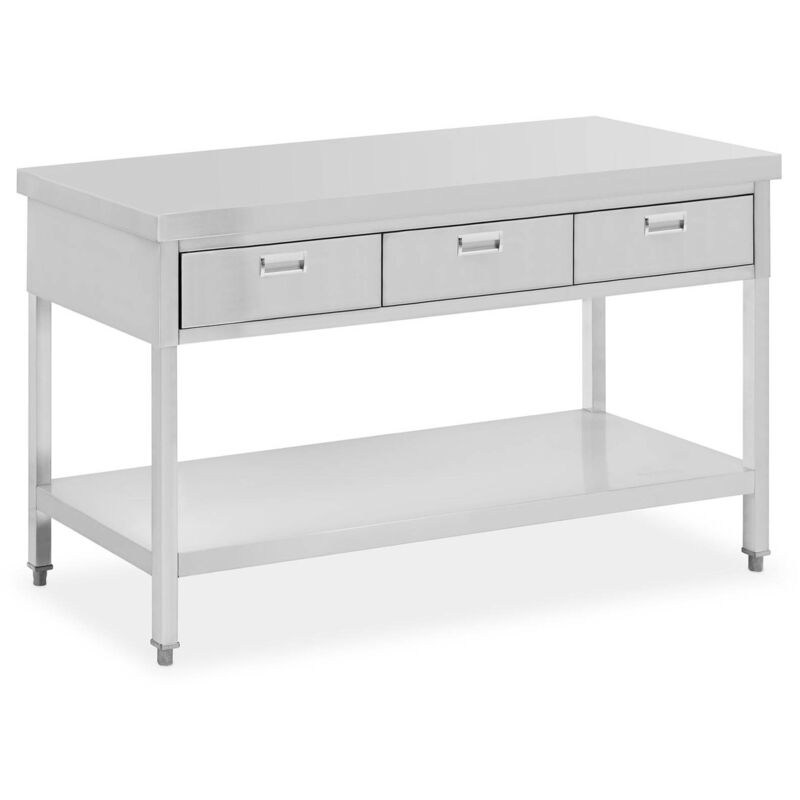 foto del prodotto tavolo inox con sovrastruttura tavolo da lavoro cucina 150 x 60 cm 295 kg