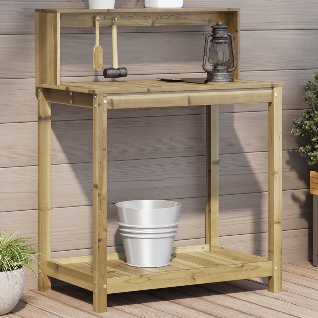 foto del prodotto tavolo invaso con ripiani 82,5x50x109,5cm legno impregnato pino