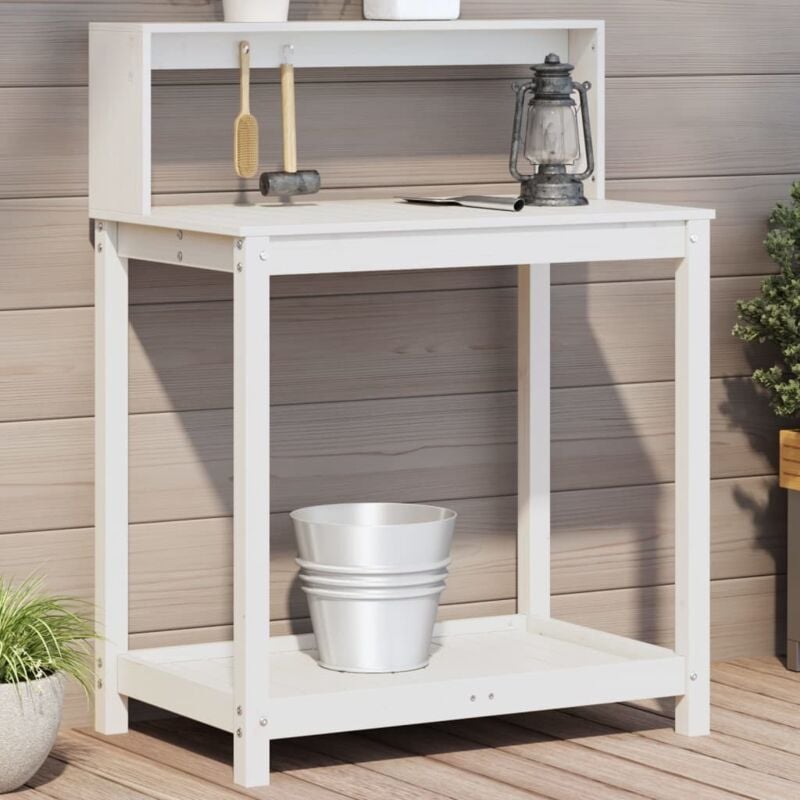 foto del prodotto tavolo invaso con ripiani bianco 82,5x50x109,5 cm massello pino vidaxl