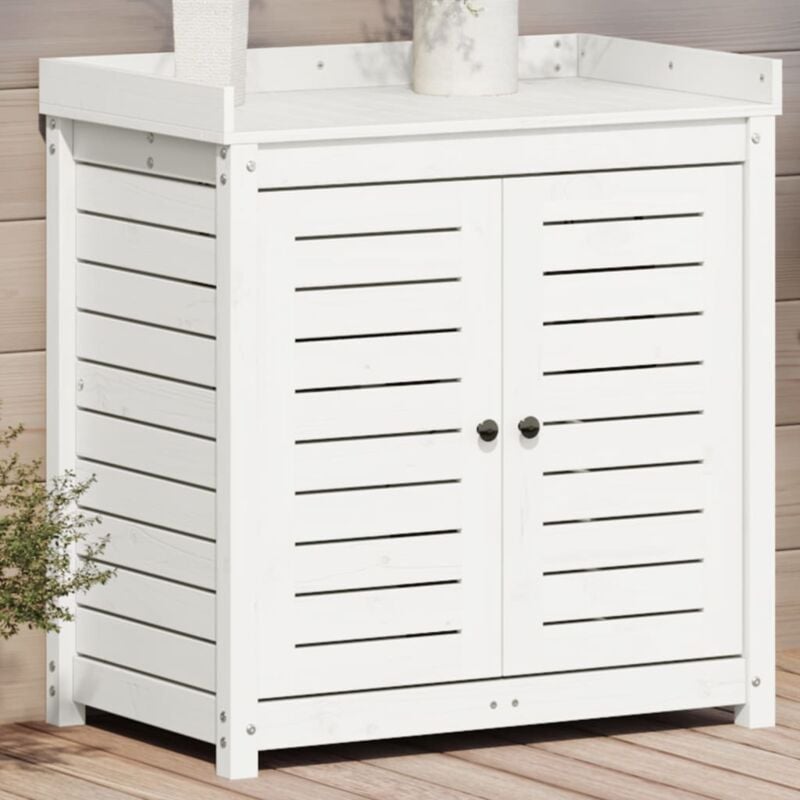 foto del prodotto tavolo invaso con ripiani bianco 82,5x50x86,5 cm massello pino vidaxl