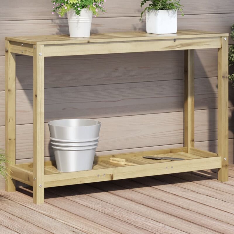 foto del prodotto tavolo invaso con ripiano 108x35x75 cm legno impregnato di pino vidaxl