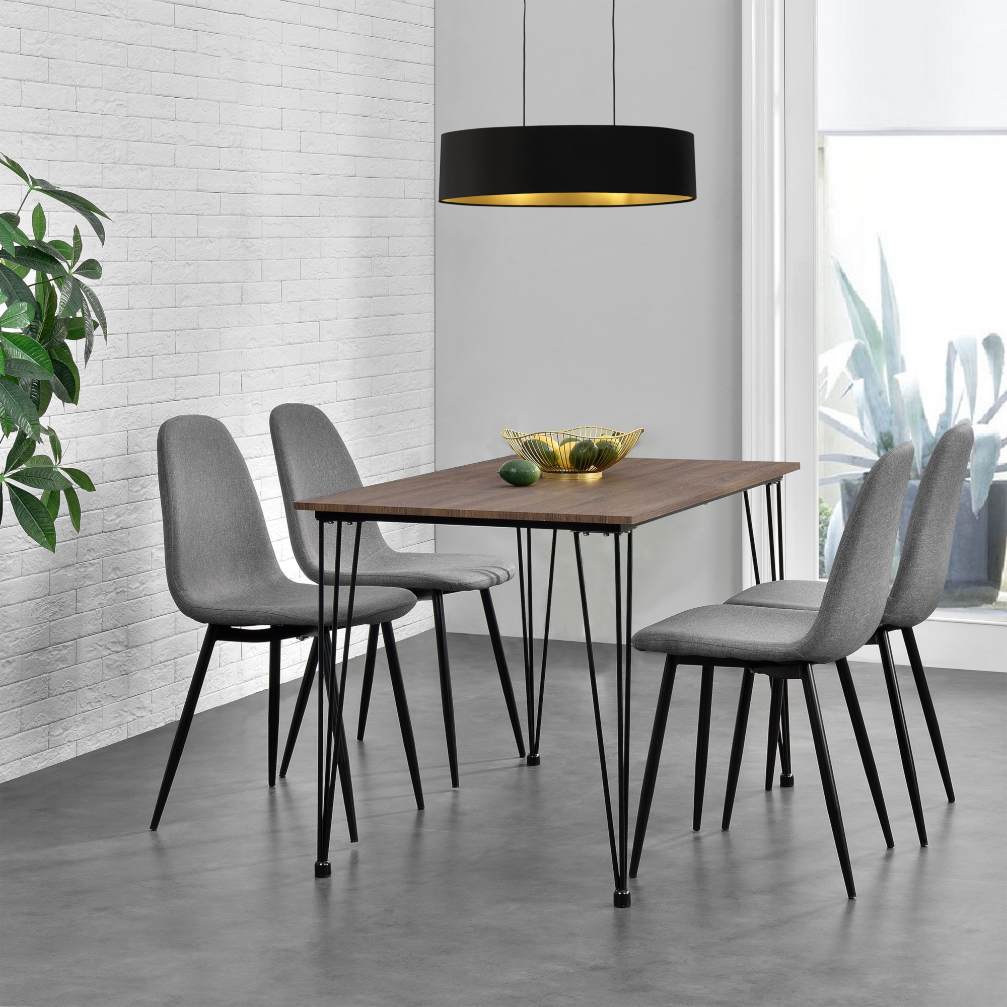 foto del prodotto tavolo kiel per sala da pranzo con gambe a forcina 120x70 cm effetto noce en.casa 
