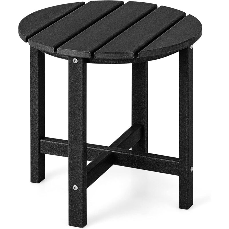 foto del prodotto tavolo laterale adirondack outdoor hdpe resistente alle intemperie con carico di 100kg, tavolino da giardino rotondo adirondack design, per patio