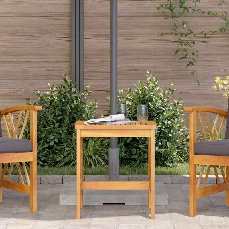 foto del prodotto tavolo laterale da giardino marrone 45x45x50 cm in legno massello di acacia vidaxl