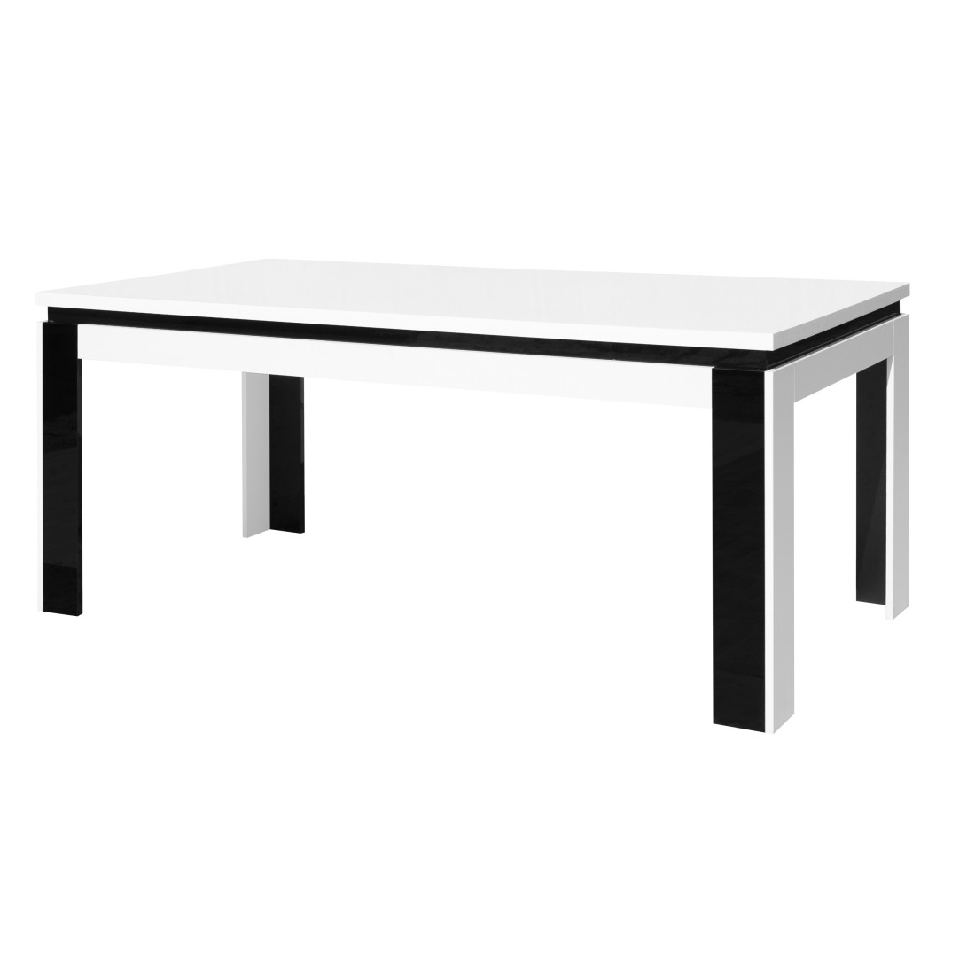 foto del prodotto tavolo lina 180 cm colore bianco e nero lucido 180 x 78 x 90 cm