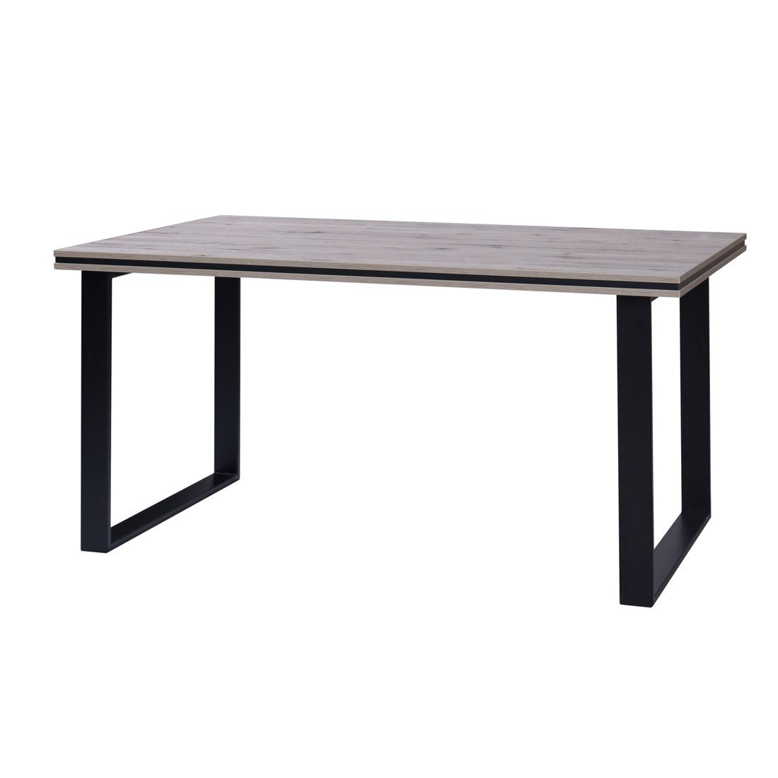 foto del prodotto tavolo malaga stile industriale colore rovere wellington con gambe nere 160 x 90 x 78 cm