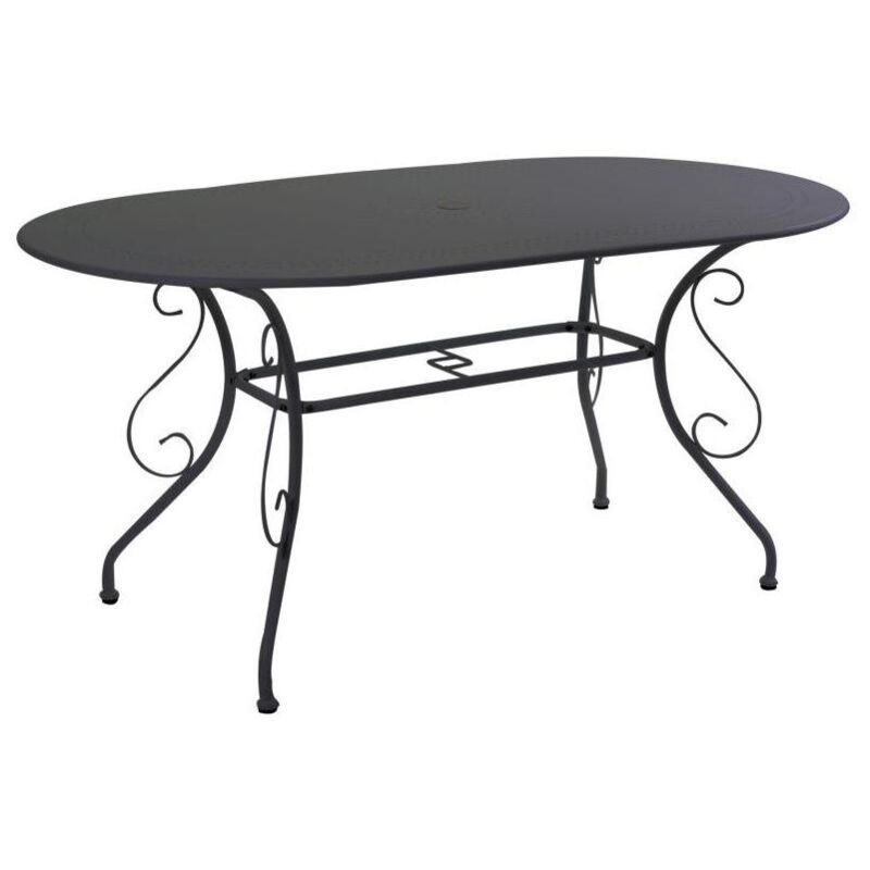 foto del prodotto tavolo metallo new old antracite chiaroovale cm 160x90h72