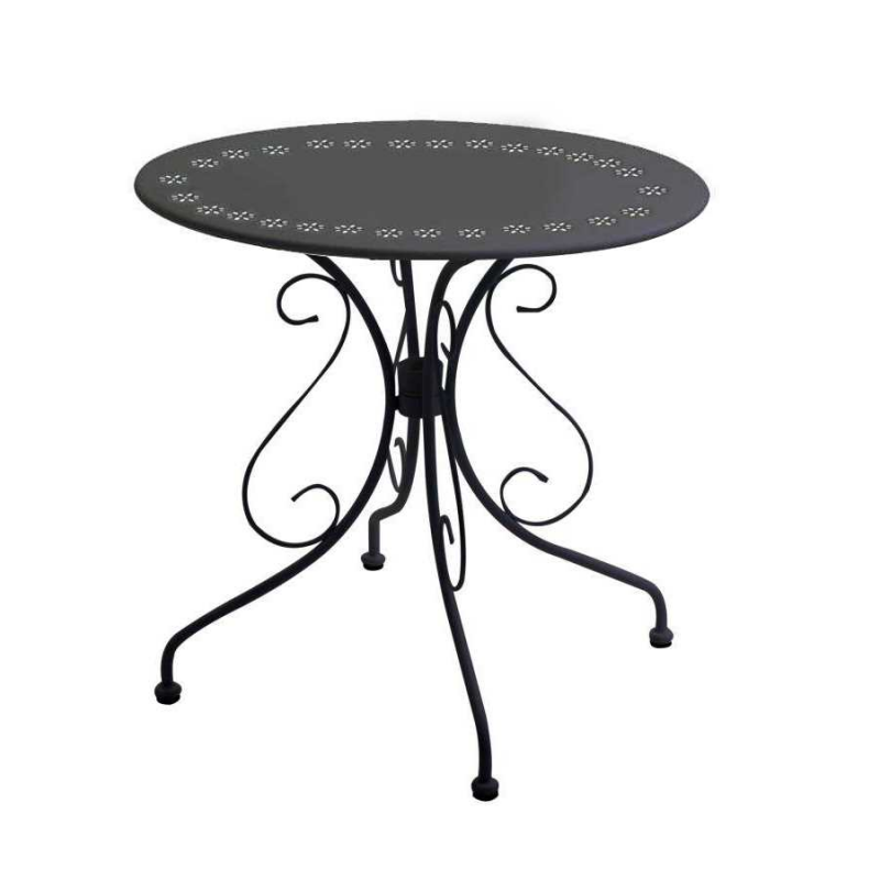 foto del prodotto tavolo metallo new old antracite tondo cm 70h72