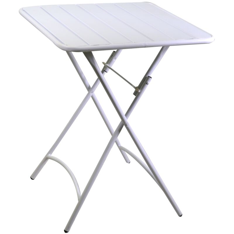 foto del prodotto tavolo metallo rovigo pieghevole bianco cm 80x80h72