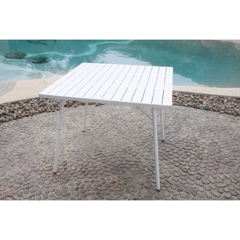 foto del prodotto tavolo mod. santorini cm 90x90 h. 74 in acciaio bianco