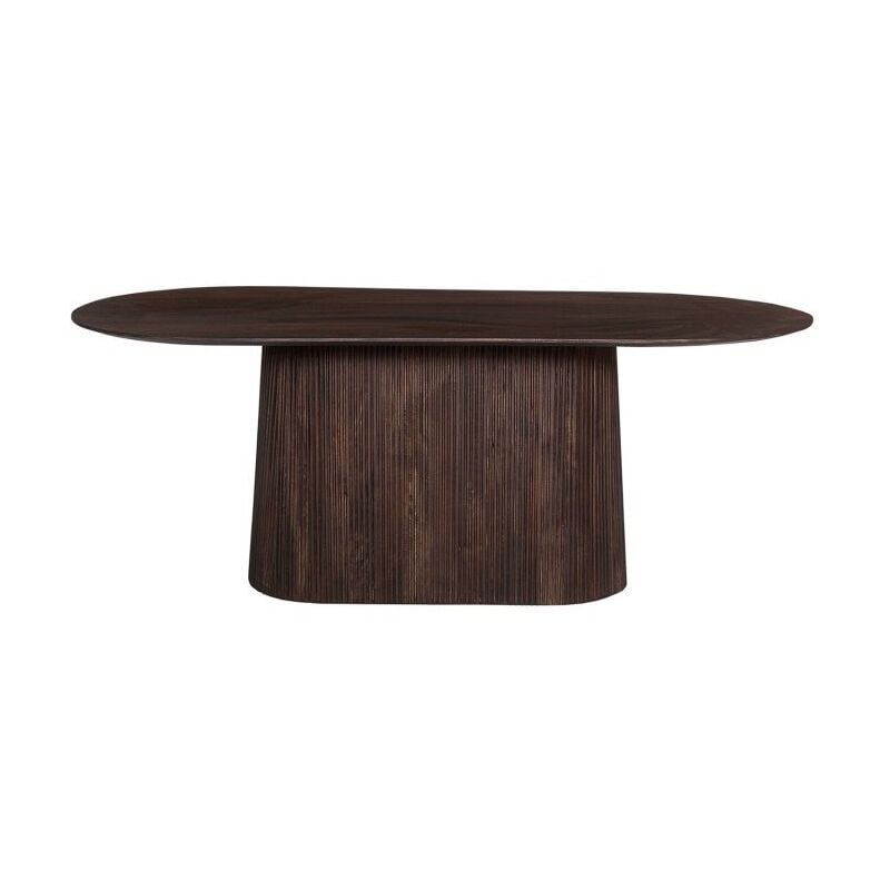 foto del prodotto tavolo ovale in legno massiccio per 6 coperti collezione mitchel in legno esotico di mango marrone scuro 200x100cm.