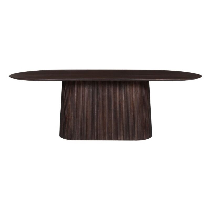foto del prodotto tavolo ovale in legno massiccio per 8 coperti collezione mitchel in legno esotico di mango marrone scuro 230x110cm