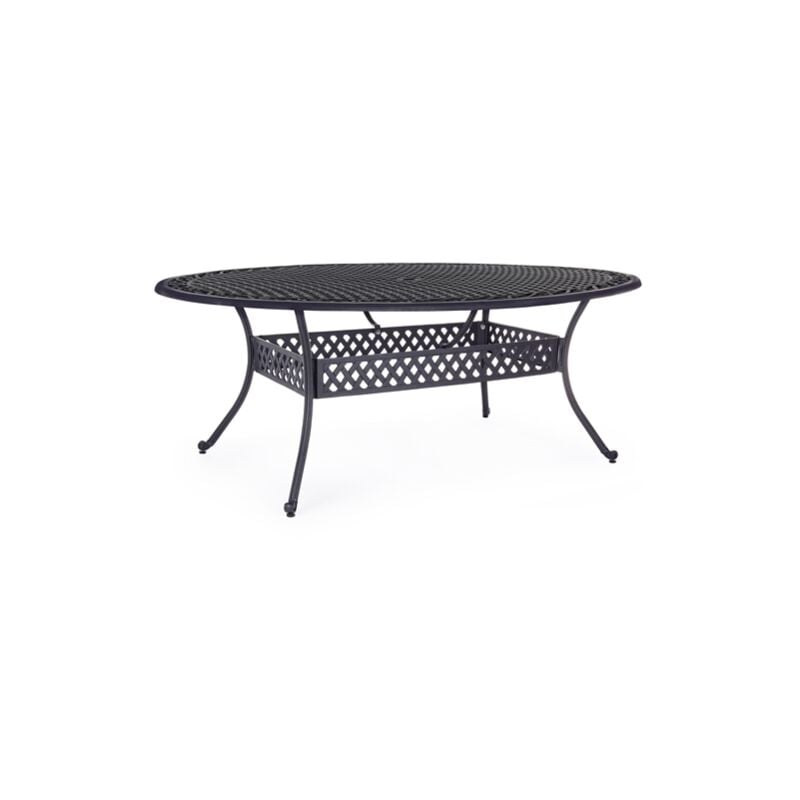 foto del prodotto tavolo ovale ivrea in alluminio da esterno per giardino e veranda 200 x 152 cm bianco