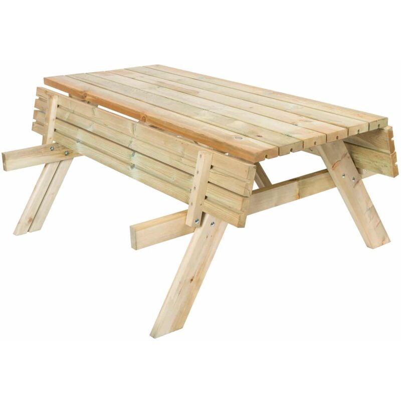 foto del prodotto tavolo panche pieghevole 200 legno trattato gardiun 154x198x74 cm 42 mm 6 8 persone