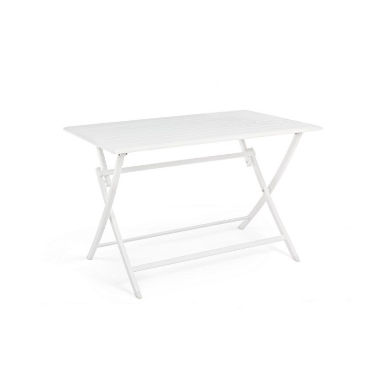 foto del prodotto tavolo per esterno in alluminio bianco elin 110x70x h71 cm