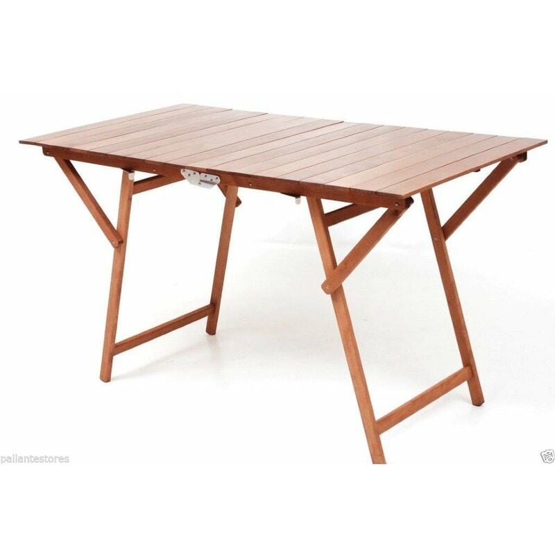 foto del prodotto tavolo pic nic rettangolare pieghevole colore noce misura 140x70 cm legno faggio
