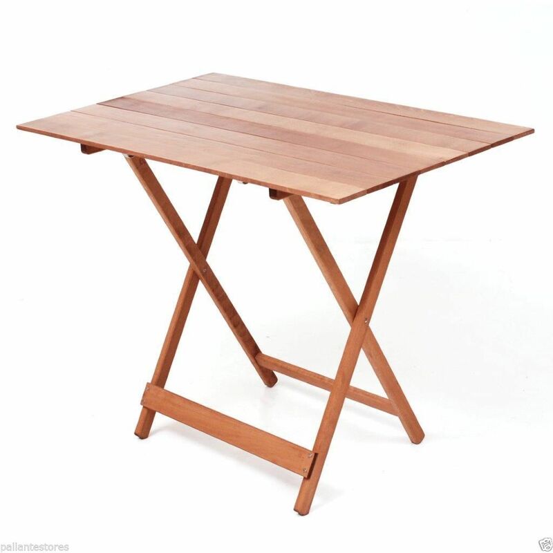 foto del prodotto tavolo pic nic rettangolare pieghevole in legno colore noce misura 60x100 cm
