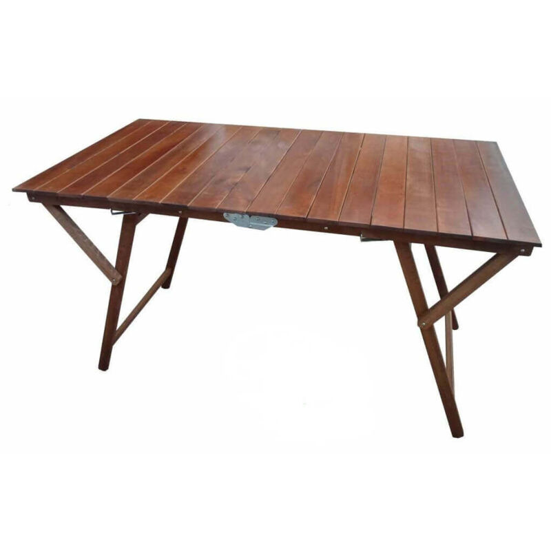 foto del prodotto tavolo pieghevole 70 x 140 x h75 cm in legno di faggio color noce
