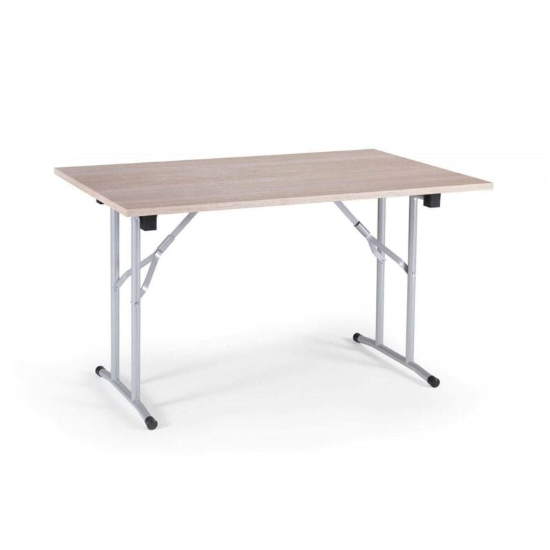 foto del prodotto tavolo pieghevole arnica, tavolo da campeggio con gambe pieghevoli in metallo, tavolo da pranzo moderno multiuso, 100 made in italy, cm 125x75h80,