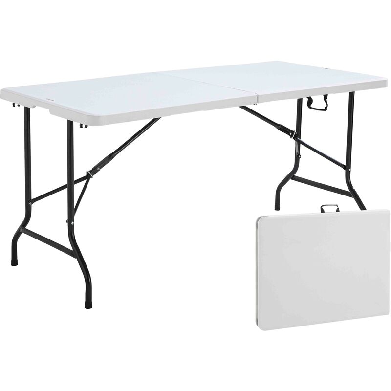 foto del prodotto tavolo pieghevole bianco 152 x 70 x 74 cm, bianco