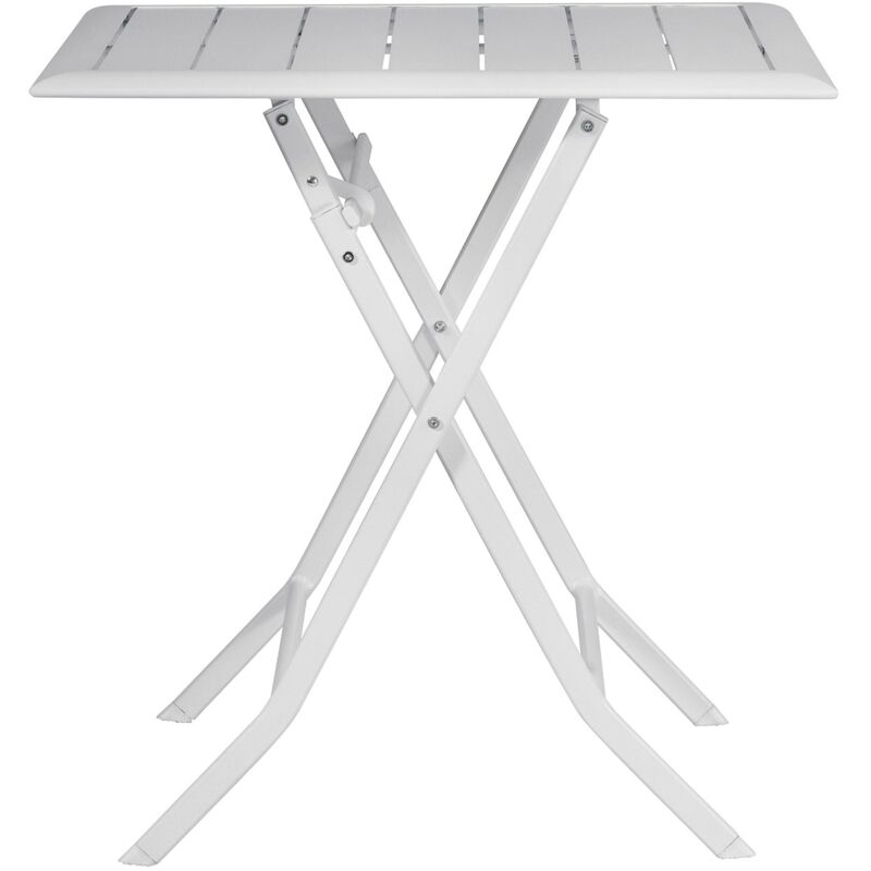 foto del prodotto tavolo pieghevole da giardino 60x60x72 cm lucca in alluminio bianco