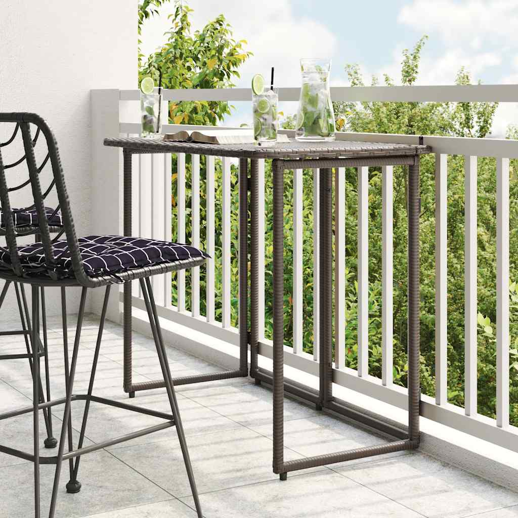 foto del prodotto tavolo pieghevole da giardino marrone 90x51x75 cm polyrattan