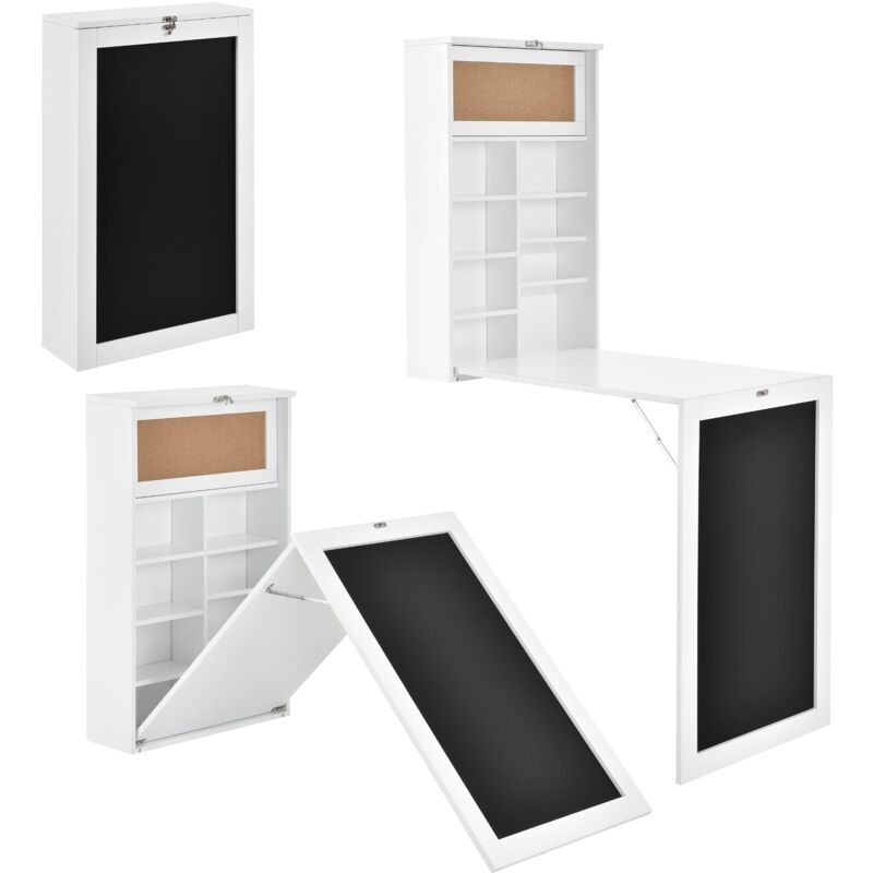 foto del prodotto tavolo pieghevole da parete scrivania pieghevole da parete mdf 156 cm bianco 030004357