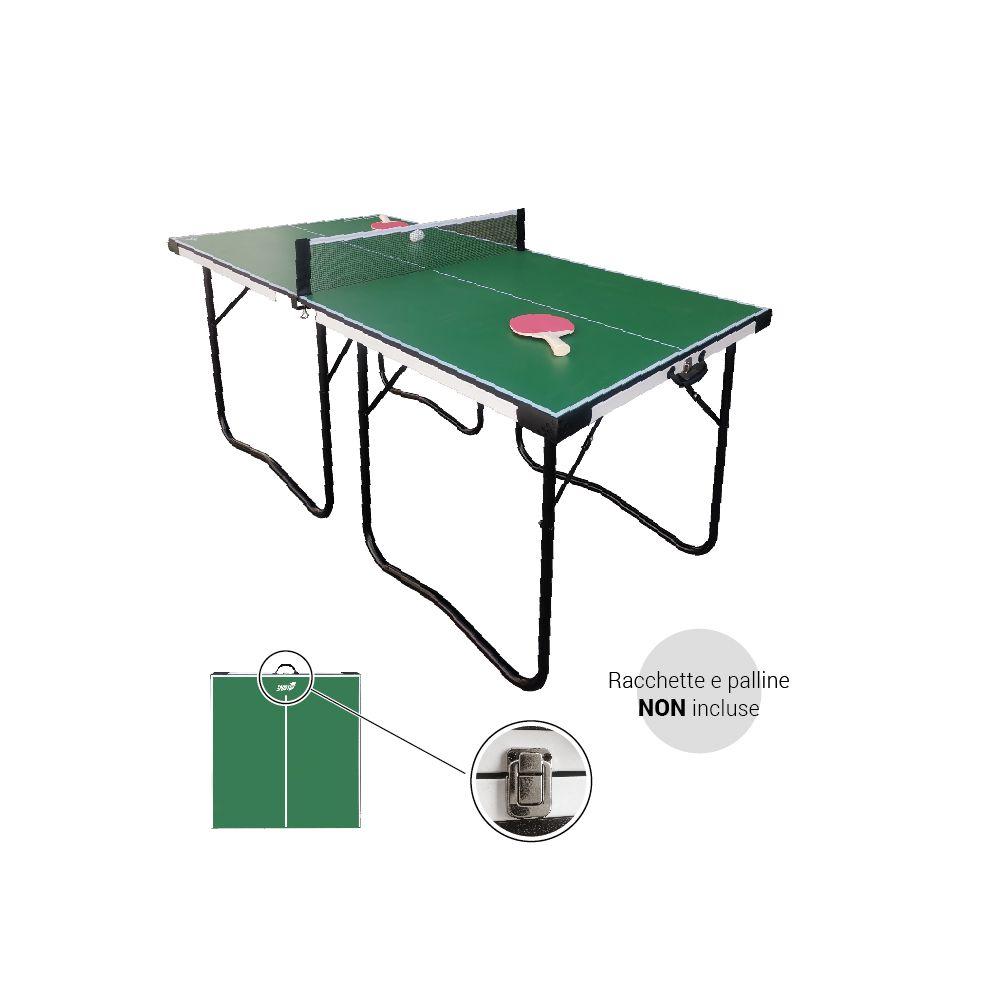 foto del prodotto tavolo pieghevole da ping pong compatto richiudibile salvaspazio con rete