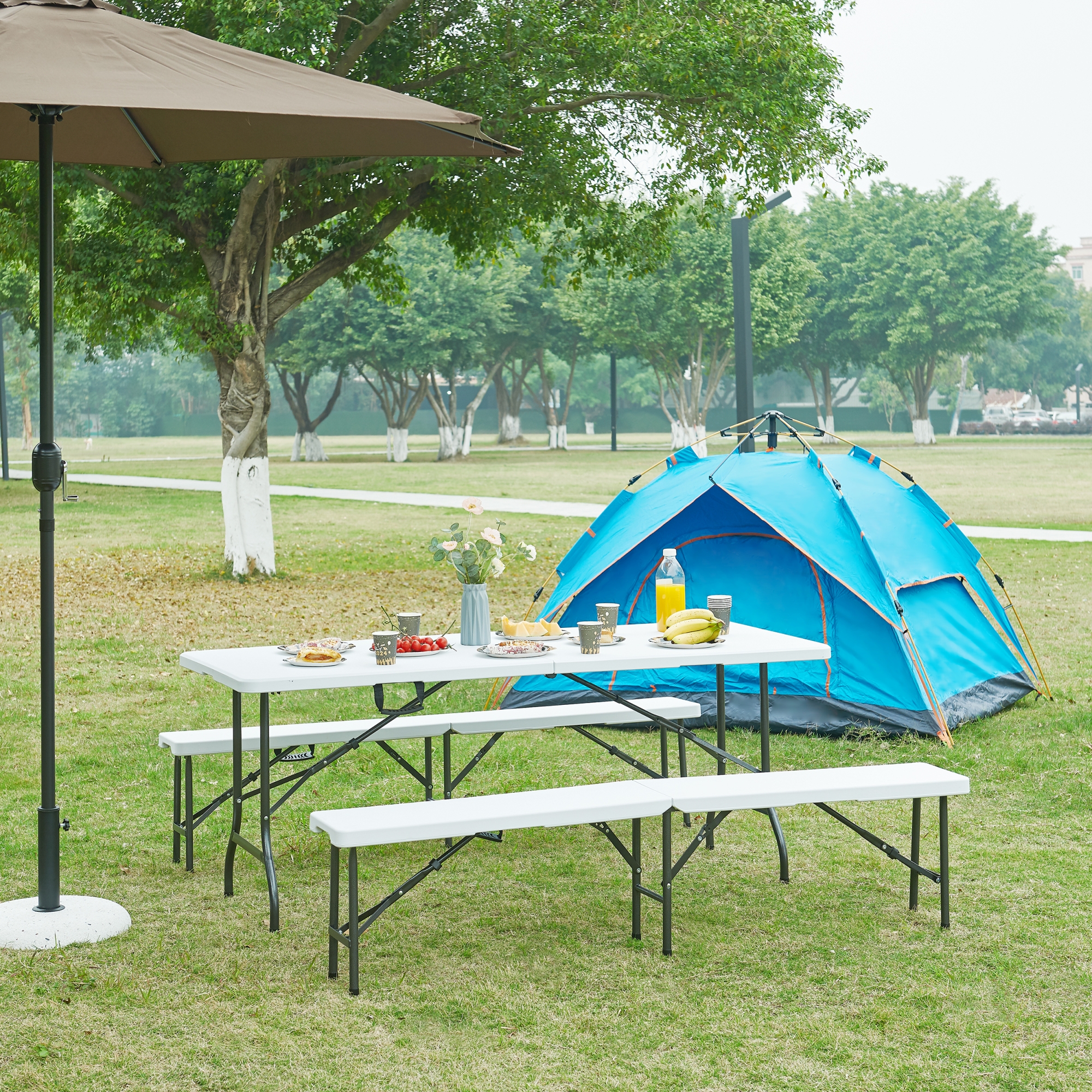 foto del prodotto tavolo pieghevole ljusnarsberg da picnic - bianco [en.casa]
