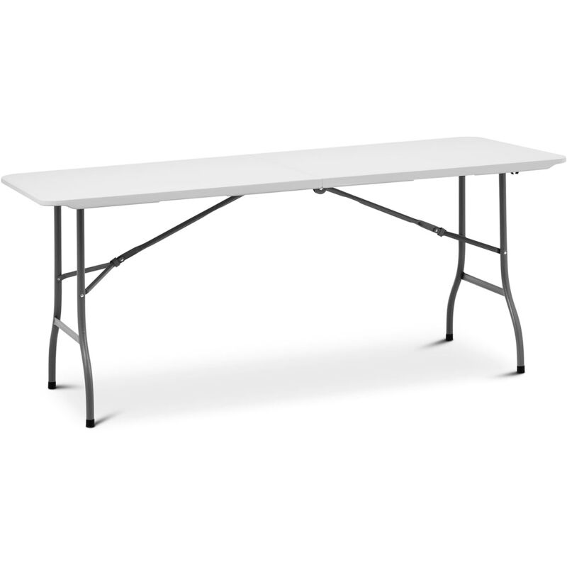foto del prodotto tavolo pieghevole per ristorazione da giardino da esterno 180 x 75 x 74 cm, portata 150 kg, acciaio, polietilene pe hd , colore bianco 140004485