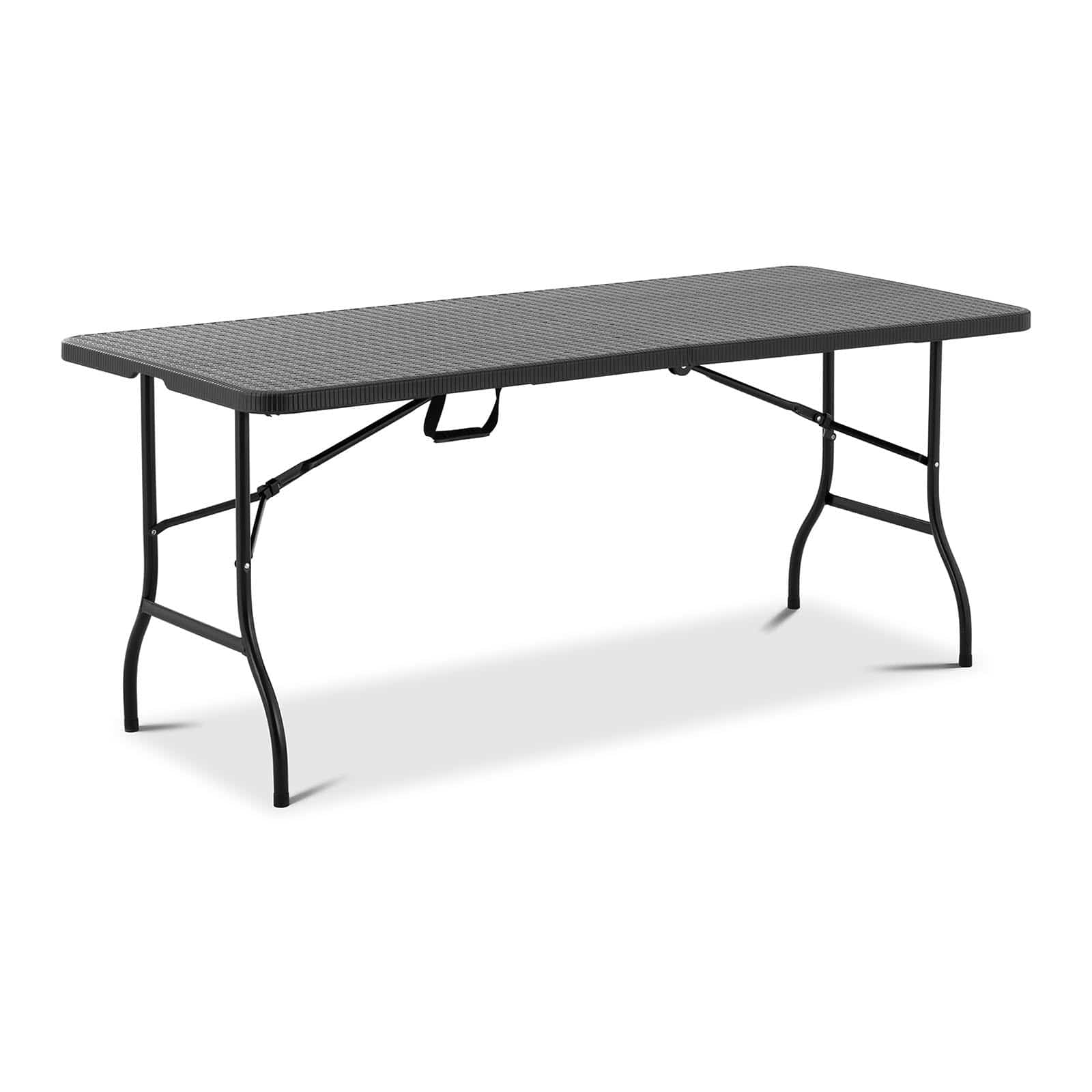 foto del prodotto tavolo pieghevole per ristorazione da giardino da esterno 183 x 75 x 74 cm, portata 150 kg, acciaio, polietilene, colore nero 14 0004484