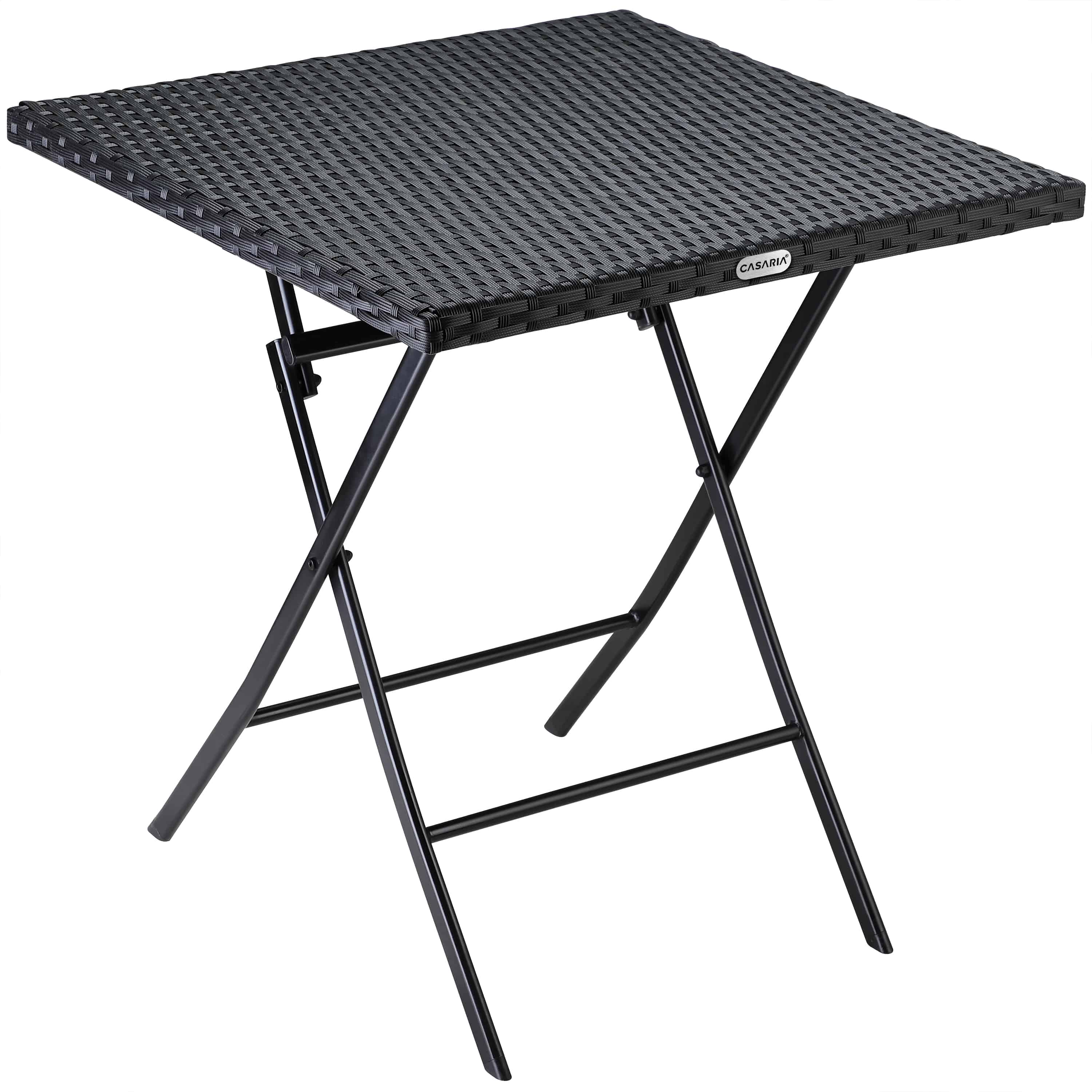 foto del prodotto tavolo pieghevole roma polyrattan nero 73x63x63cm