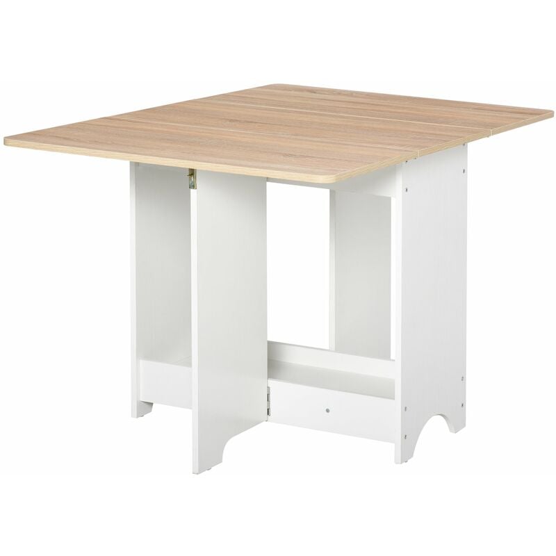 foto del prodotto tavolo pieghevole salvaspazio 118x80x72 cm in legno truciolare bianco e color legno