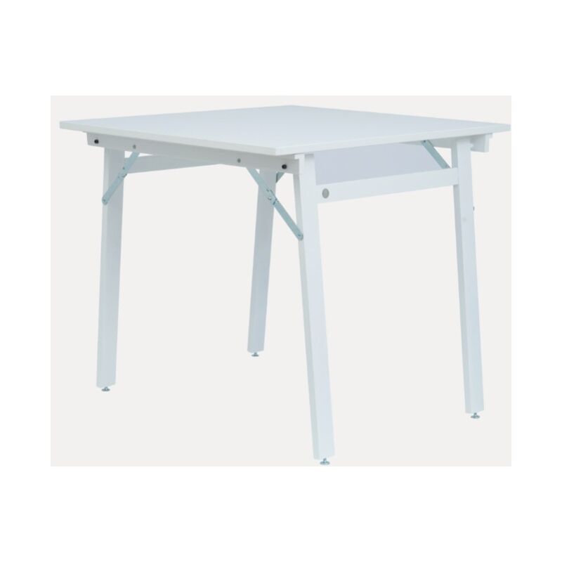 foto del prodotto tavolo pieghevole salvaspazio 80x80x74,5 76 cm party in legno e laminato bianco