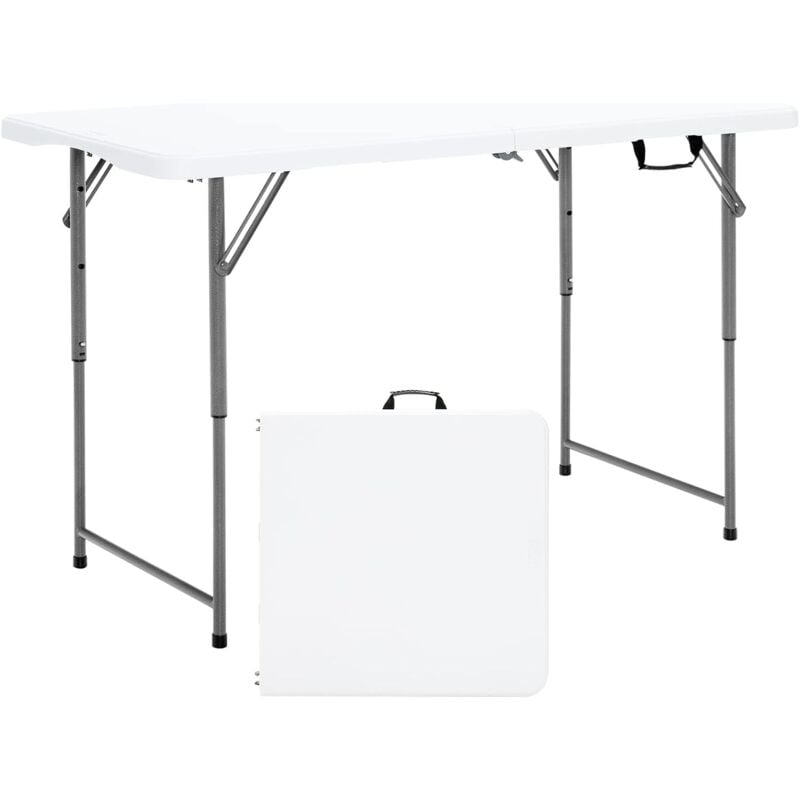 foto del prodotto tavolo pieghevole, tavolo da picnic portatile con altezza regolabile a 3 livelli e maniglia, utilizzabile all interno ed all esterno, ideale per