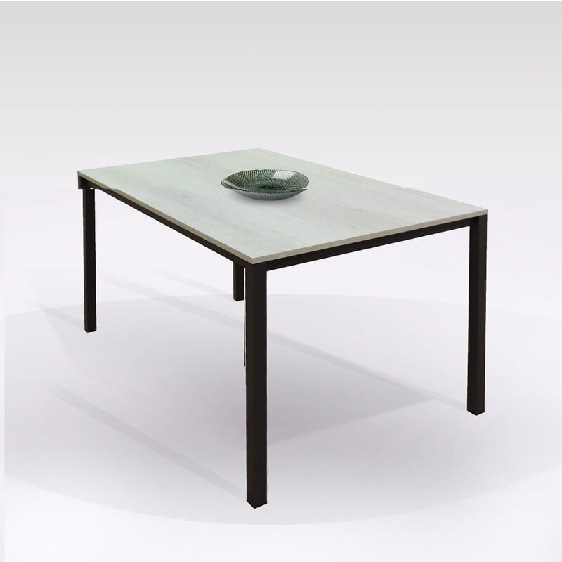 foto del prodotto tavolo plutone all. 130x85 grigio piombo e quercia bianca