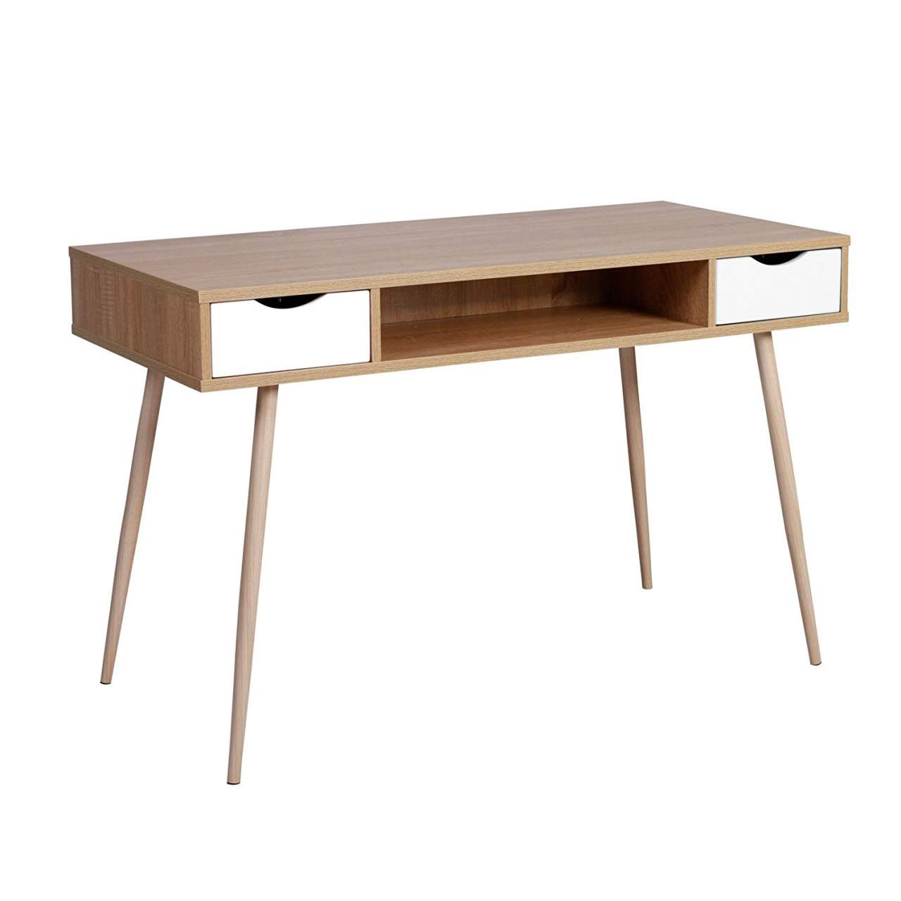 foto del prodotto tavolo porta computer con tre opzioni di stoccaggio 120 cm mdf color rovere 19 0000539