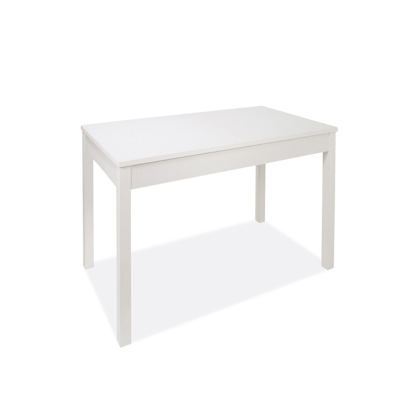 foto del prodotto tavolo pranzo allungabile bianco interamente legno nobilitato cm 90x160 240