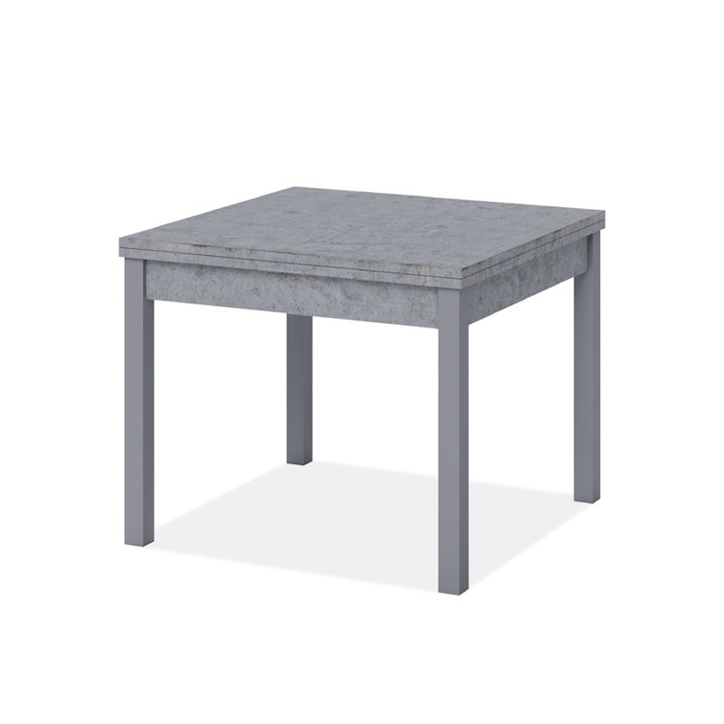 foto del prodotto tavolo pranzo grigio cemento apribile libro in legno nobilitato cm 90x90 180
